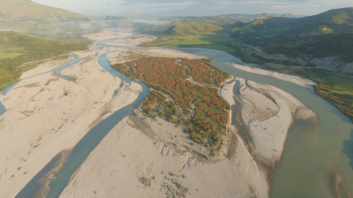 The Vjosa is the last large wild river in Europe (outside Russia). The planned hydropower projects would destroy the unique ecosystem. (c) Gregor Subic