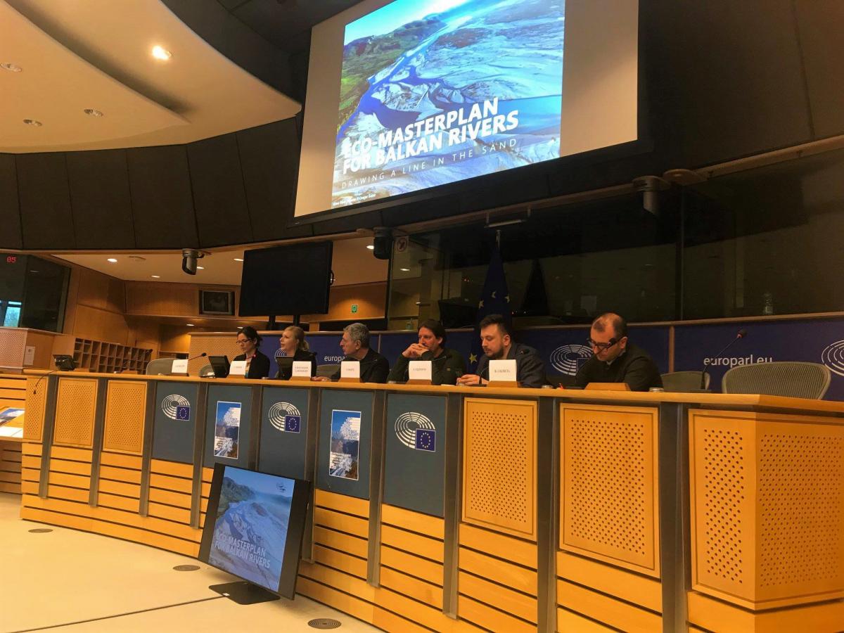 The Eco-Masterplan for Balkan Rivers presented in the European Parliament © Vasileios Katsardis