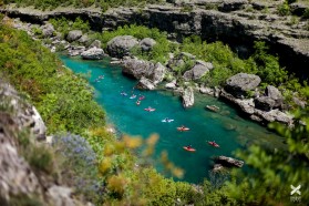 Day 15 - The Morača canyon / Montenegro: Paddlers from Montenegro, Slovenia, Croatia and Germany enjoyed a run that could become a whitewater classic. This could become kayakers’, anglers’ and hikers’ promised land - but only if we join forces and stop the absurd plans for 4 HPP that they want to put in exactly this section.