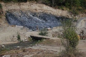 Construction of a small hydro power plant on Tresonecka river, just above the planned Boskov Most hydropower project.