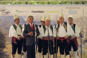 Famous singer Golik Jaupi and his traditional iso-polyphonic band from Bënça