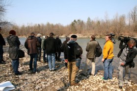 Following the press conference we invited journalists to a trip to the Sava, where we released several Huchen, hopefully into a good future.