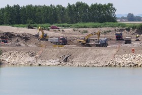 Brezice Dam construction site.