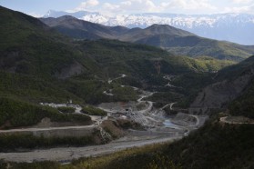 Construction site by ENSO on the Langarica in the midst of a national park. This used to be an untouched valley.